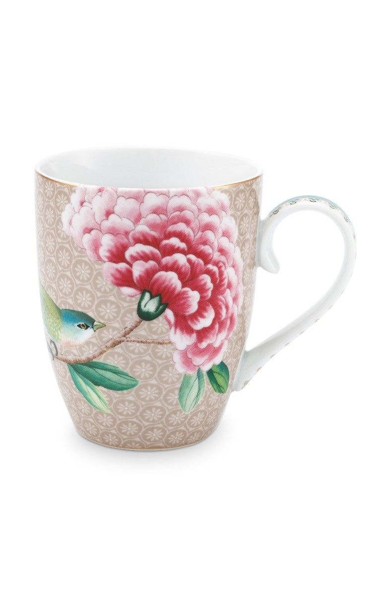 Set/2 Mugs Blushing Birds Khaki