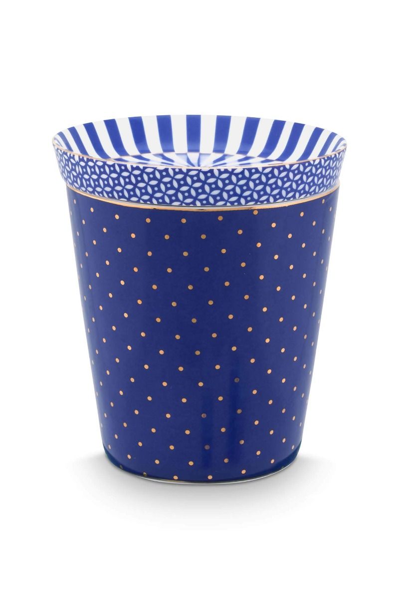 Set/2 Mug Piccola senza orecchio Puntini Reali e Tea Tip Blu