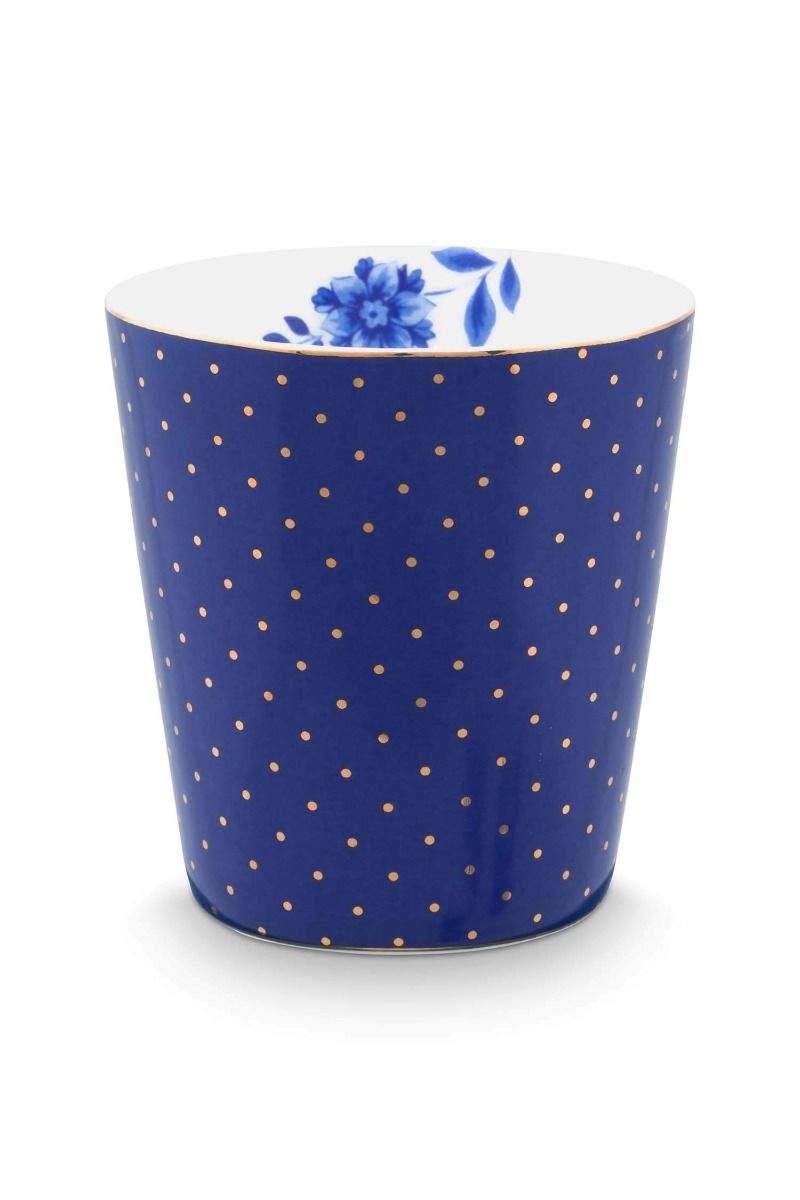 Set/2 Mug Piccola senza orecchio Puntini Reali e Tea Tip Blu