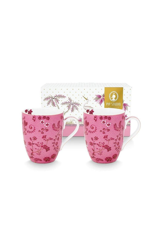 Set 2 Mugs Jolie Flower Pink