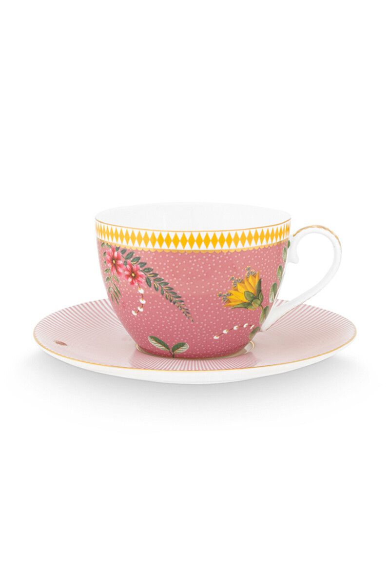 Set/2 Cups & Saucers La Majorelle Pink