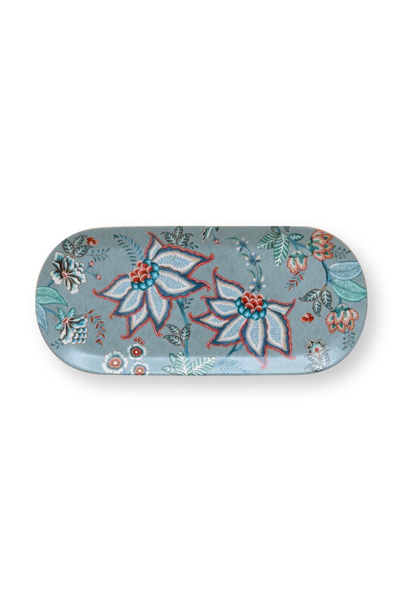 Vassoio Per Torte Rettangolare Flower Festival Light Blue