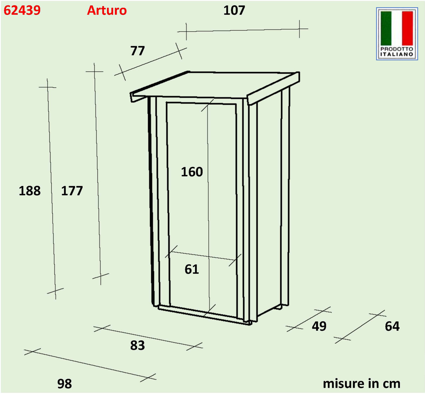 Casetta Bh16 Arturo Addossata 94x64 cm PSC pefc