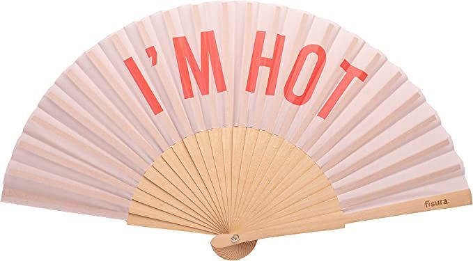 Ventaglio “i’m hot” beige and red