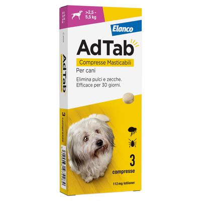Adtab Compresse Masticabili Cani 2,5 - 5,5 Kg