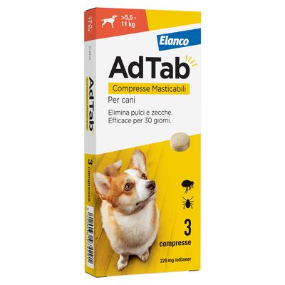 Adtab Compresse Masticabili Cani 5,5 - 11 Kg