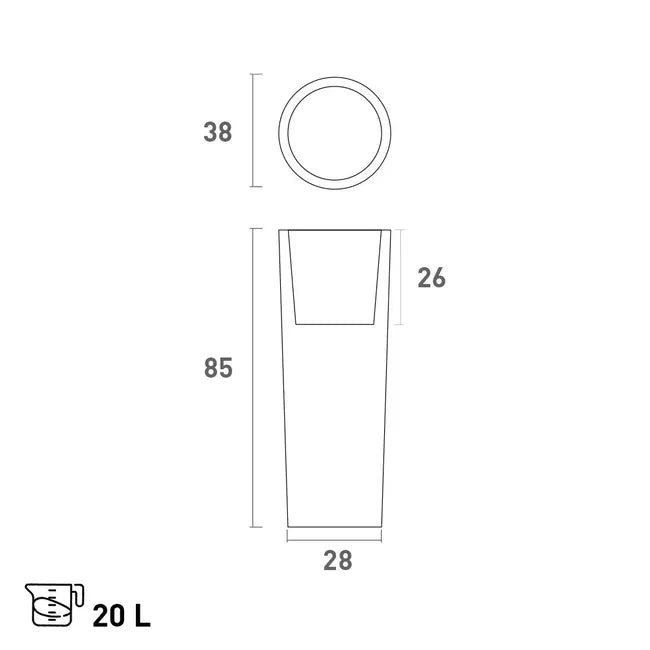 Cache-Pot Genesis Rot. Alto Bianco
