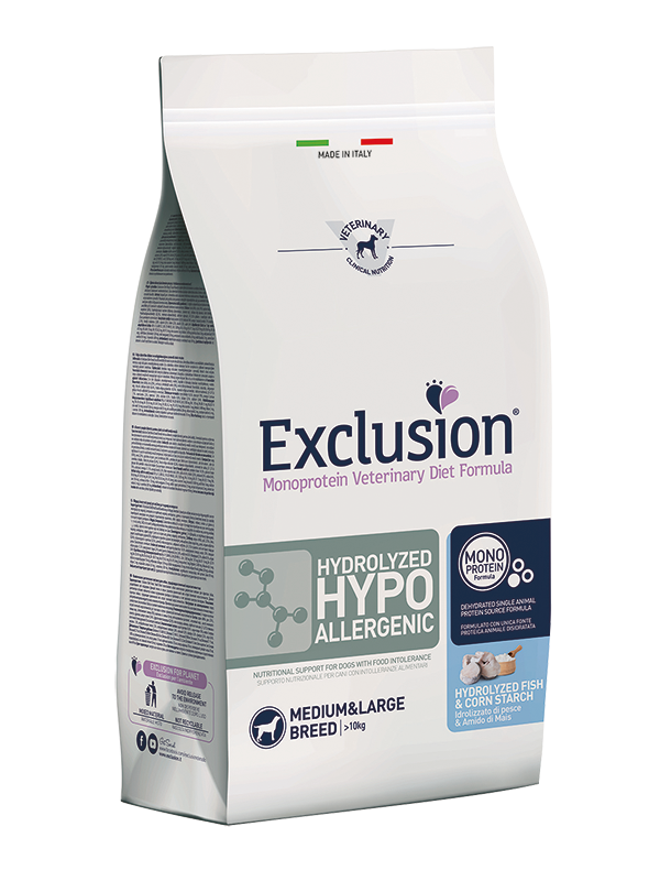 Exclusion Dog Hydro Hypoallergenic Pesce & Amido Di Mais Medium/L