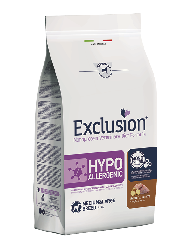 Exclusion Dog Hypoallergenic Coniglio & Patate Medium/L
