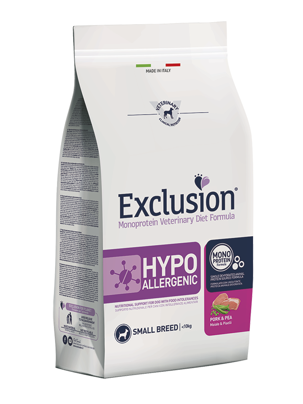 Exclusion Dog Hypoallergenic Maiale & Piselli Small