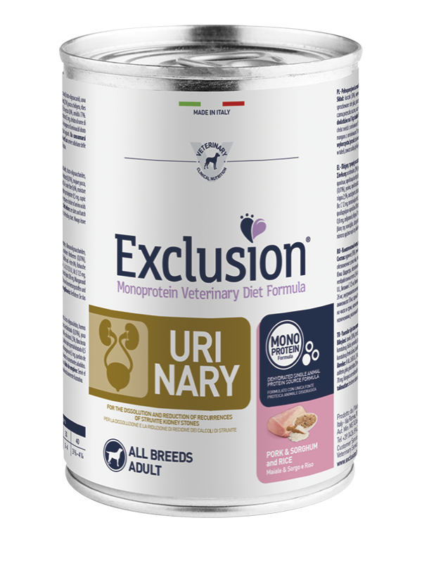 Exclusion Dog Urinary Maiale & Sorgo & Riso Umido