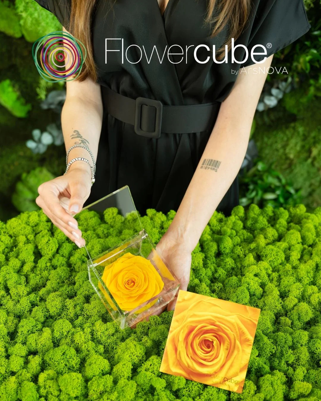 Flowercube Rosa + Packaging - Giallo