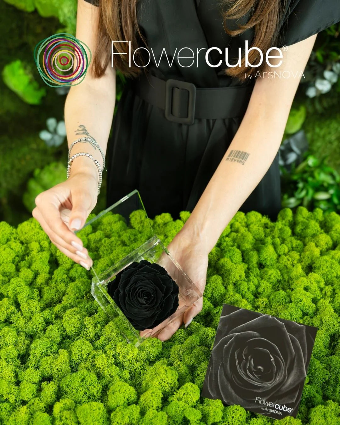 Flowercube Rosa + Packaging - Nero