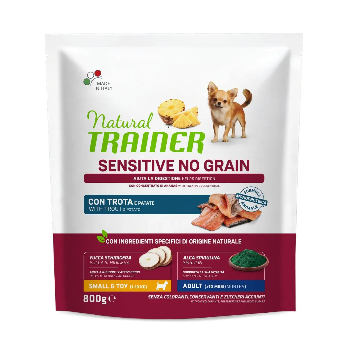 Natural Trainer Dog Sensitive No Grain Adult Mini Trota