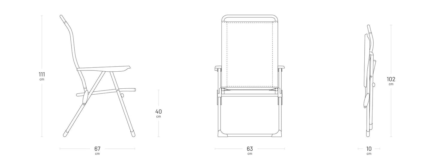 Poltrona pieghevole multi-posizione Alu Cham Batyline® Océan Ii 9871