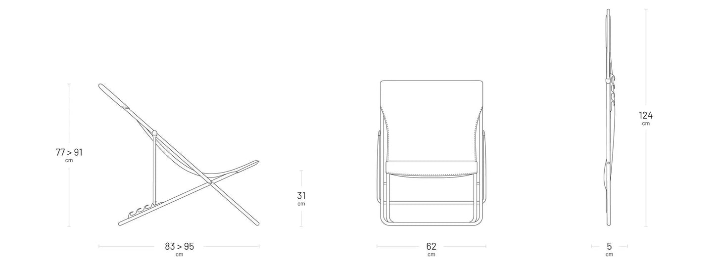 Sedia a sdraio pieghevole multi-posizione Maxi Transat Batyline® Cb Moss 9874