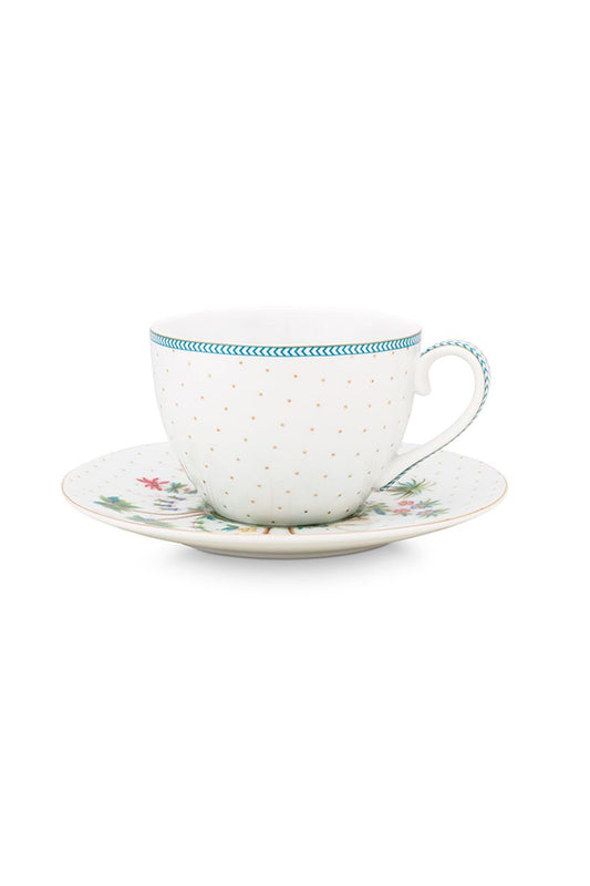 Set/2 Cups & Saucers Jolie Dots Gold