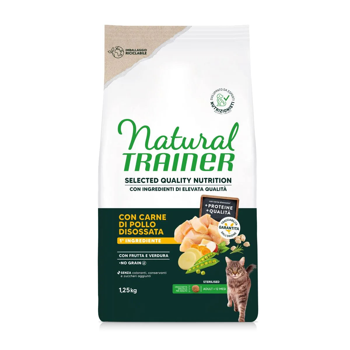 Natural Trainer Cat Selected No Grain Sterilizzato Pollo