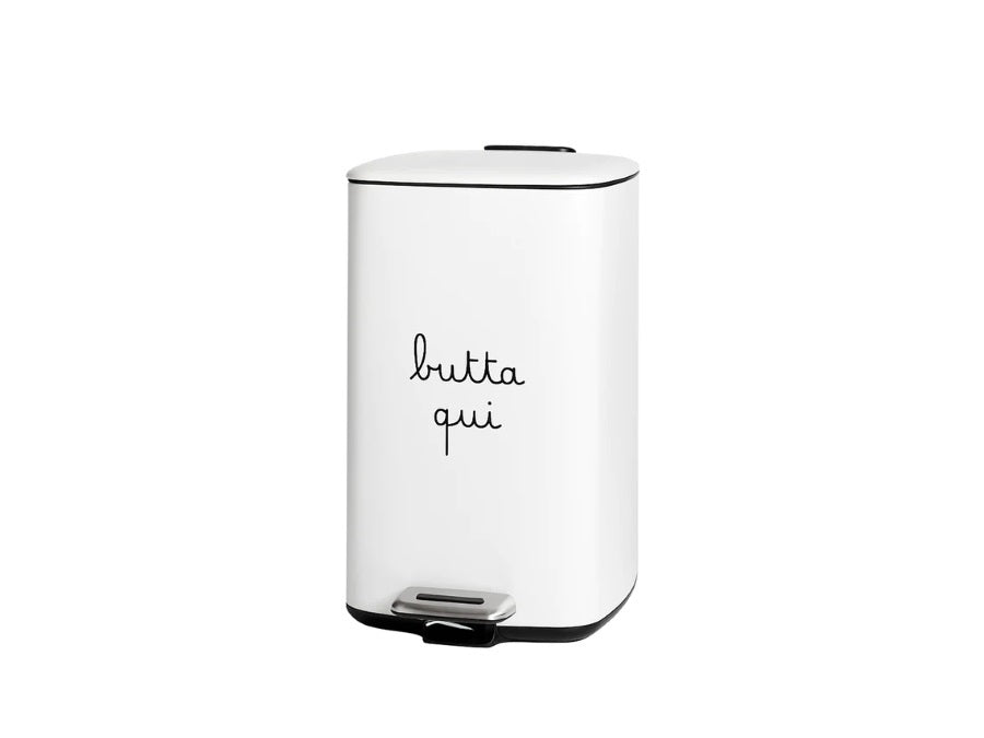 Pattumiera 20l Butta Qui Bianca