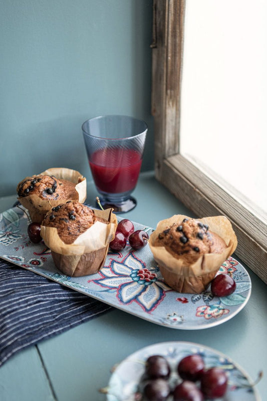 Vassoio Per Torte Rettangolare Flower Festival Light Blue