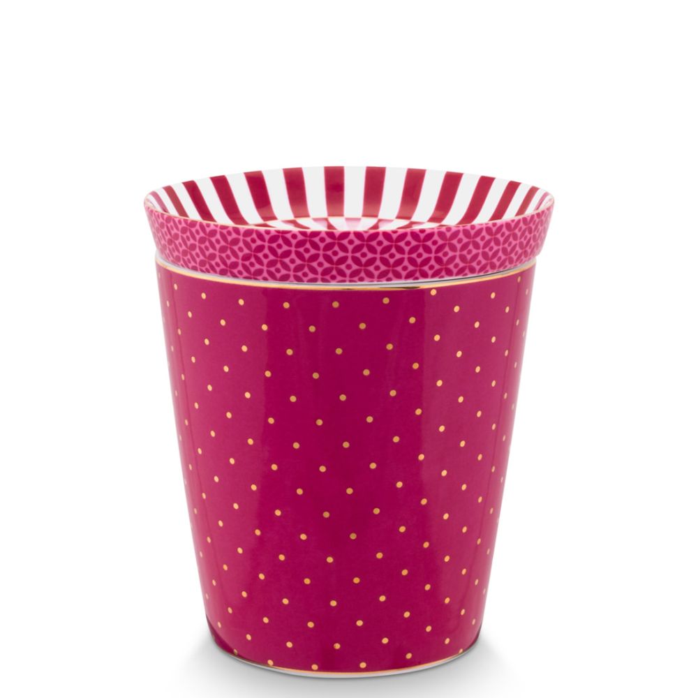 Set/2 Mug Piccolo Senza Orecchio Royal Pois & Tea Tip Rosa Scuro