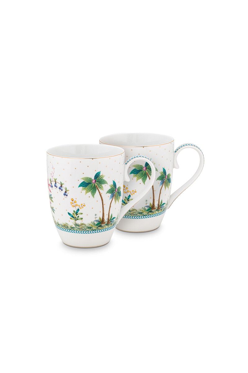 Set/2 Mugs Large Jolie Dots Gold