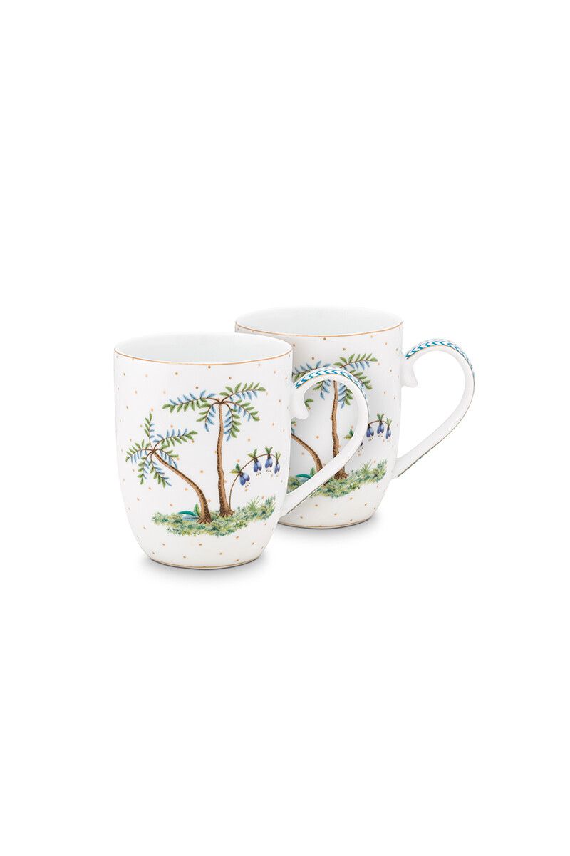 Set/2 Mugs Large Jolie Dots Gold