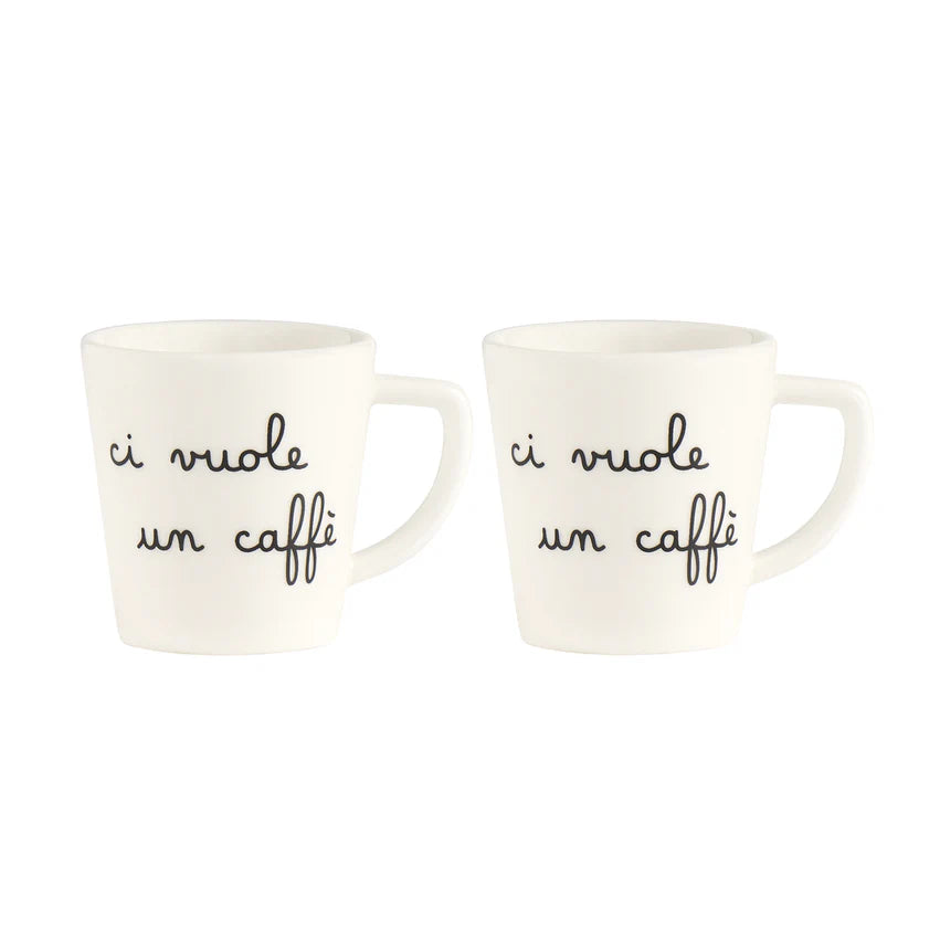 Set 2 tazzine espresso Ci vuole un caffè