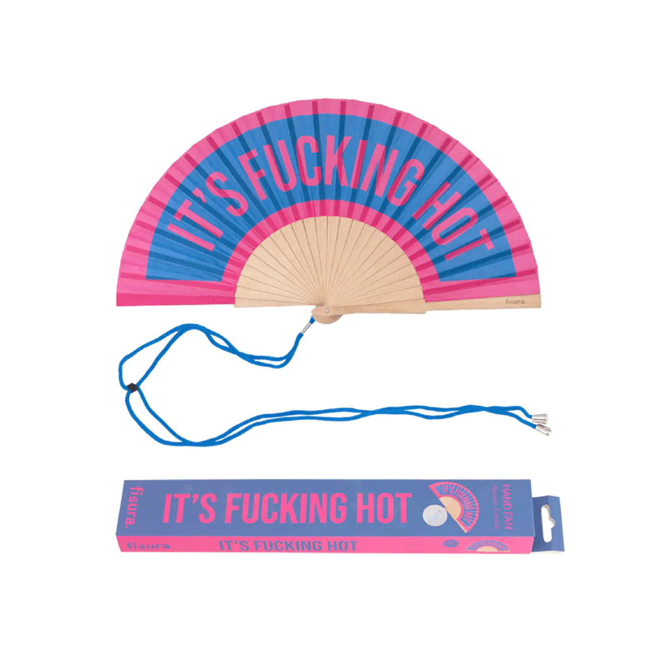 Ventaglio ‘Its fucking hot’ pink and blue