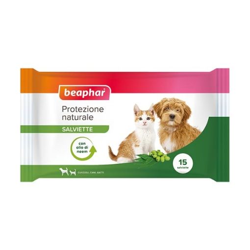 Beaphar protazione naturale salviette all'olio neem 15pz