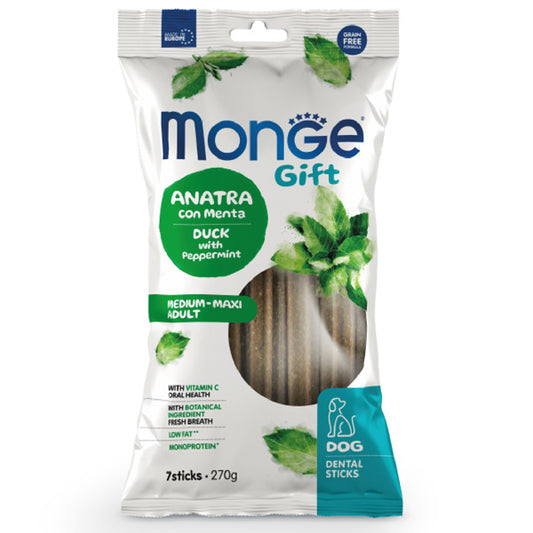 Monge Snack Dog Med/Max Anatra Menta 270gr
