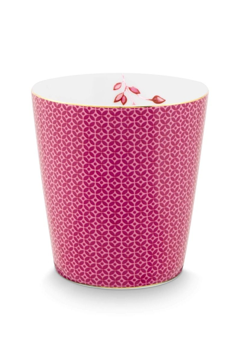 Set/2 Mug Piccolo Senza Orecchio Royal Fiore & Tea Tip Rosa Scuro