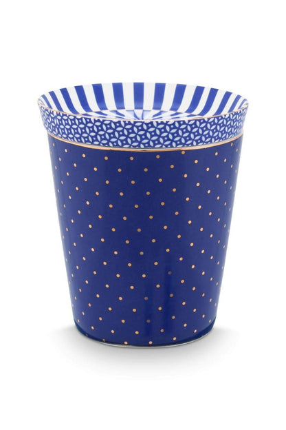 Set/2 Mug Piccola senza orecchio Puntini Reali e Tea Tip Blu