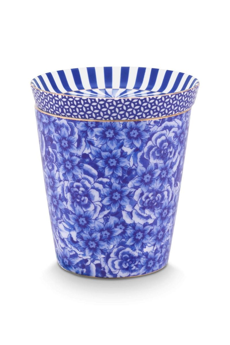 Set/2 Mug Piccola senza orecchio Fiore Reale e Tea Tip Blu