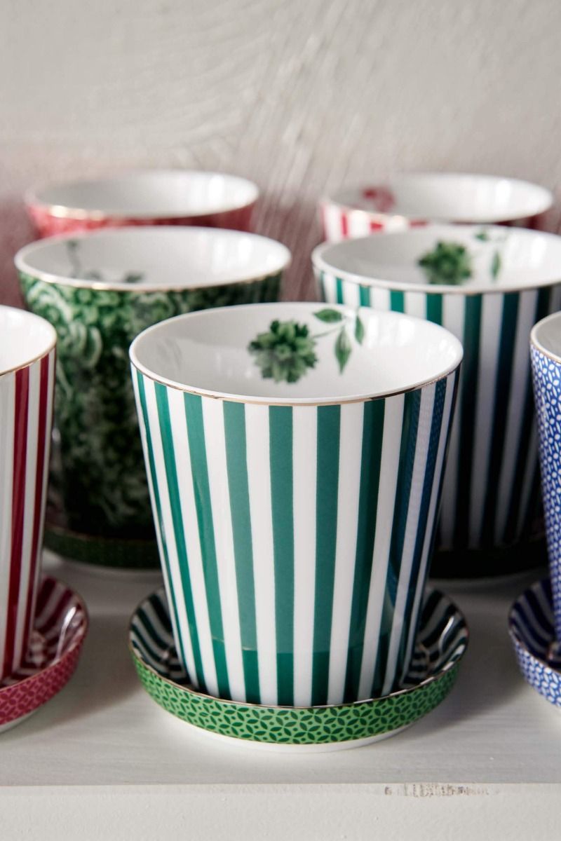 Mug Piccola senza orecchio Strisce Reali e Tea Tip Verde