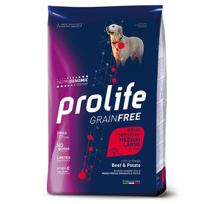 Prolife Dog Grain Free Sensitive Adult Manzo M/L