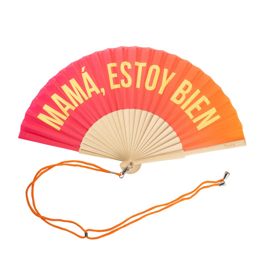 Ventaglio  “Mamá, estoy bien” pink and orange gradient pattern