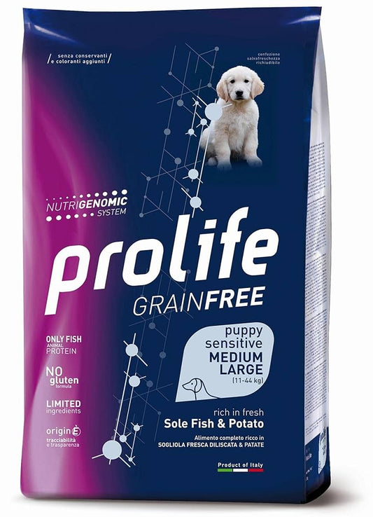 Prolife Dog Grain Free Sensitive Puppy Sogliola M/L