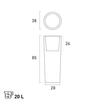 Cache-Pot Genesis Rot. Alto Bianco