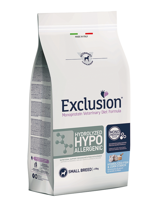 Exclusion Dog Hydro Hypoallergenic Pesce & Amido Di Mais Small