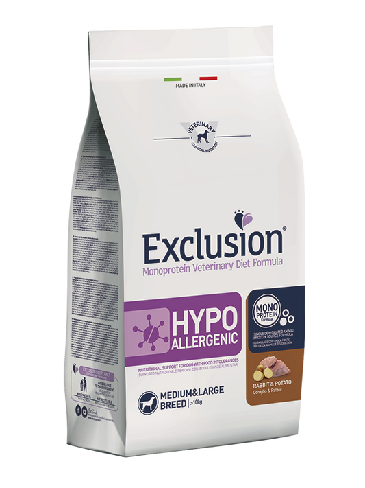 Exclusion Dog Hypoallergenic Coniglio & Patate Medium/L