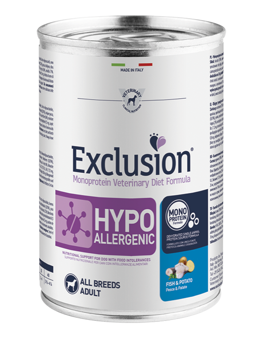Exclusion Dog Hypoallergenic Pesce & Patate Umido