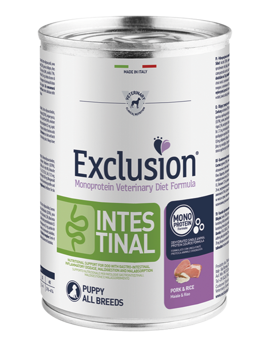 Exclusion Dog Intestinal Puppy Maiale & Riso