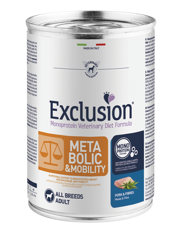 Exclusion Dog Metabolic-Mobility Maiale & Fibre Umido
