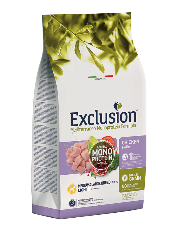 Exclusion Mediterraneo Dog Light Pollo Medium&Large