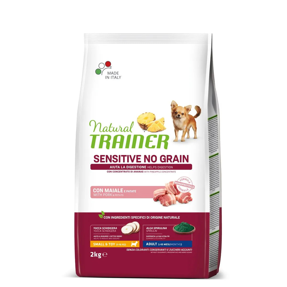 Natural Trainer Dog Sensitive No Grain Adult Mini Maiale