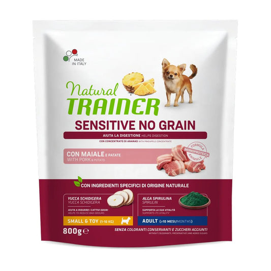 Natural Trainer Dog Sensitive No Grain Adult Mini Maiale