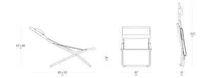 Sedia a sdraio pieghevole multi-posizione Transabed Batyline® Ocean Ii 9870