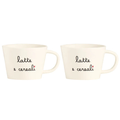 Set 2 Tazze Colazione Latte E Cereali
