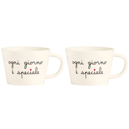 Set 2 Tazze Colazione Ogni Giorno E' Speciale
